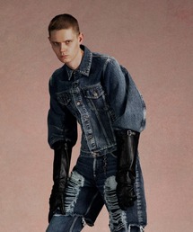 JOHN LAWRENCE SULLIVAN（ジョンローレンスサリバン）の「JOHN LAWRENCE SULLIVAN WASHED DENIM MASSIVE ROUNDED SLEEVE JACKET (1B011-0325-36)（その他アウター）」