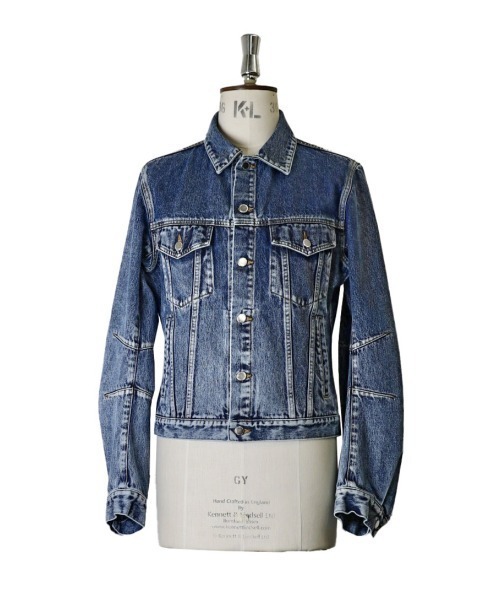 JOHN LAWRENCE SULLIVAN（ジョンローレンスサリバン）の「JOHN LAWRENCE SULLIVAN WASHED DENIM MASSIVE ROUNDED SLEEVE JACKET (1B011-0325-36)（その他アウター・メンズ・ブラック/インディゴブルー・46/48）」の4枚目の写真