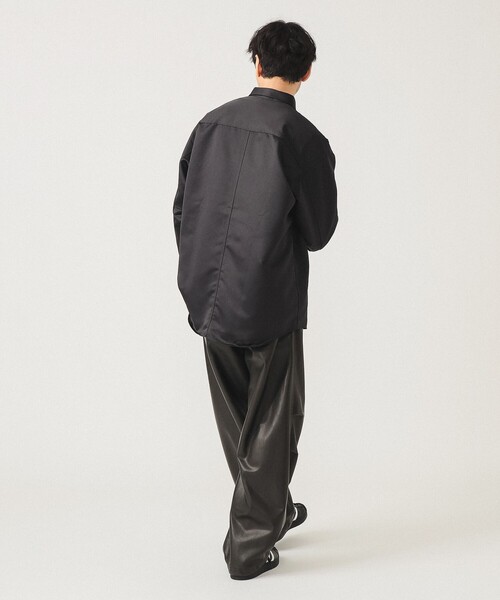 BEAMS（ビームス）の「リラックスフィット レザールック シャツ（シャツ/ブラウス・メンズ・ブラック/ダークブラウン・S/M/L/XL）」の16枚目の写真