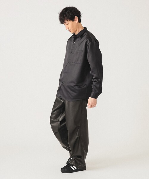 BEAMS（ビームス）の「リラックスフィット レザールック シャツ（シャツ/ブラウス・メンズ・ブラック/ダークブラウン・S/M/L/XL）」の15枚目の写真