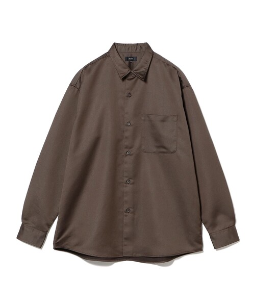 BEAMS（ビームス）の「リラックスフィット レザールック シャツ（シャツ/ブラウス・メンズ・ブラック/ダークブラウン・S/M/L/XL）」の6枚目の写真