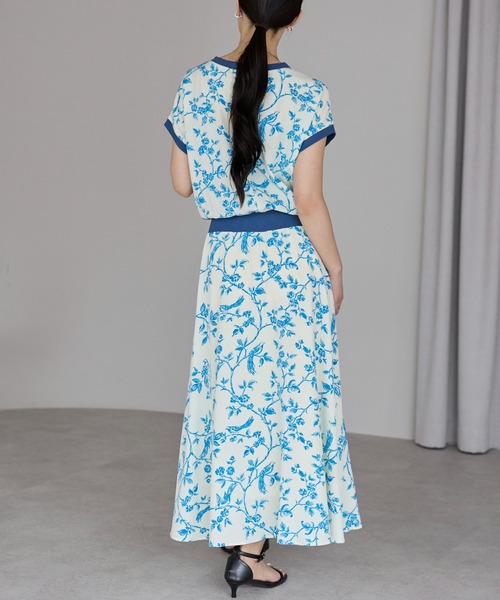 PREFERIR（プレフェリール）の「ボタニカルプリントワンピース/M,Lツーサイズ（ワンピース・レディース・オフホワイト/ブラック・LARGE/MEDIUM）」の5枚目の写真