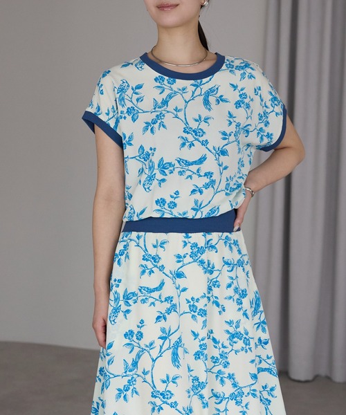 PREFERIR（プレフェリール）の「ボタニカルプリントワンピース/M,Lツーサイズ（ワンピース・レディース・オフホワイト/ブラック・LARGE/MEDIUM）」の7枚目の写真