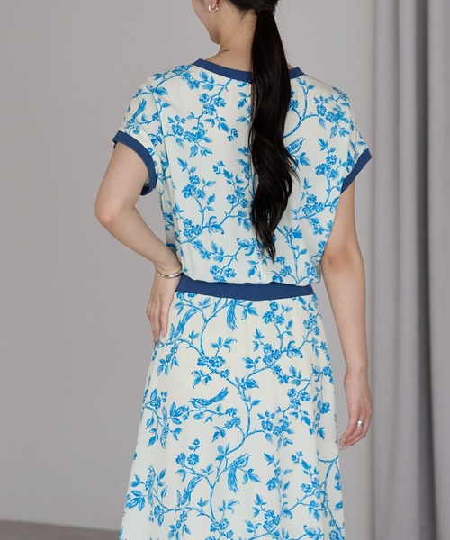 PREFERIR（プレフェリール）の「ボタニカルプリントワンピース/M,Lツーサイズ（ワンピース・レディース・オフホワイト/ブラック・LARGE/MEDIUM）」の9枚目の写真