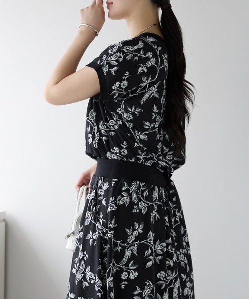 PREFERIR（プレフェリール）の「ボタニカルプリントワンピース/M,Lツーサイズ（ワンピース・レディース・オフホワイト/ブラック・LARGE/MEDIUM）」の19枚目の写真