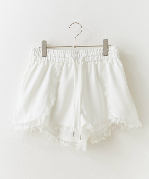 ROOPTOKYO(ループトウキョウ)の「Lace Docking Sweatshirt Shorts / レースドッキングスウェット ショートパンツ(スウェットパンツ・レディース・ブラック/ホワイト/ライトグレー/ブルー・FREE)」の5枚目の写真