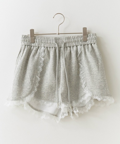 ROOPTOKYO(ループトウキョウ)の「Lace Docking Sweatshirt Shorts / レースドッキングスウェット ショートパンツ(スウェットパンツ・レディース・ブラック/ホワイト/ライトグレー/ブルー・FREE)」の15枚目の写真