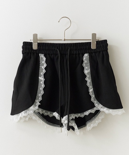 ROOPTOKYO(ループトウキョウ)の「Lace Docking Sweatshirt Shorts / レースドッキングスウェット ショートパンツ(スウェットパンツ・レディース・ブラック/ホワイト/ライトグレー/ブルー・FREE)」の10枚目の写真