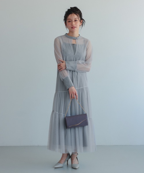 Dorry Doll（ドリードール）の「チュールティアードドレス（ドレス・レディース・ブラック/グレー/チャコール/ベージュ・MEDIUM）」の12枚目の写真