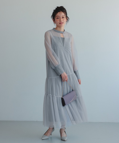 Dorry Doll（ドリードール）の「チュールティアードドレス（ドレス・レディース・ブラック/グレー/チャコール/ベージュ・MEDIUM）」の13枚目の写真