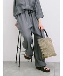 Samansa Mos2 blue | 【接触冷感】クールデニムイージーパンツ(その他パンツ)