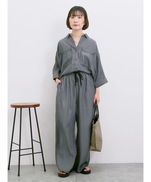 Samansa Mos2 blue（サマンサモスモスブルー）の「【接触冷感】クールデニムイージーパンツ（その他パンツ・レディース・グレー/ブルー/ネイビー・F）」の8枚目の写真