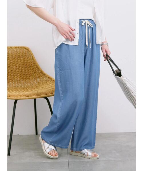 Samansa Mos2 blue（サマンサモスモスブルー）の「【接触冷感】クールデニムイージーパンツ（その他パンツ・レディース・グレー/ブルー/ネイビー・F）」の16枚目の写真
