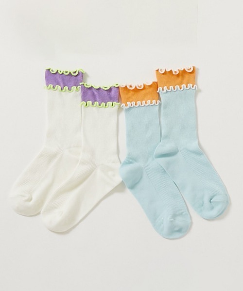 2足セット ネオンカラー メロウリブソックス（ソックス/靴下