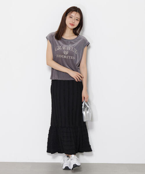 PROPORTION BODY DRESSING(プロポーションボディドレッシング)の「カットレース切り替えスカート / 1215220706(スカート・レディース・ブラック/ホワイト系その他・MEDIUM/P/S)」の1枚目の写真