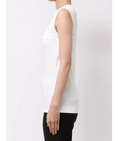 TONAL（トーナル）の「カップ付アシメリブタンク（タンクトップ・レディース・オフホワイト/ブラック/ピンク・MEDIUM）」の9枚目の写真