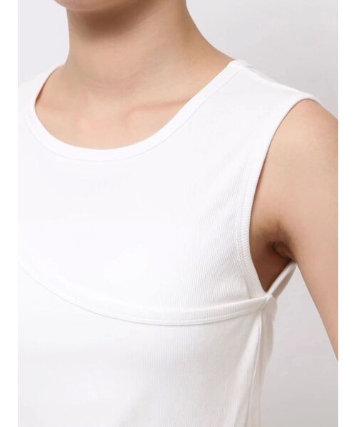 TONAL（トーナル）の「カップ付アシメリブタンク（タンクトップ・レディース・オフホワイト/ブラック/ピンク・MEDIUM）」の12枚目の写真