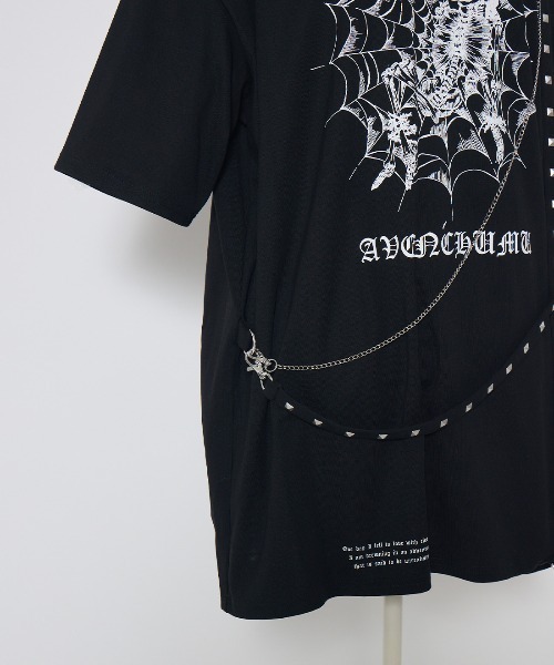 AVENCHUMU(アバンチュウム)の「Skull illustration print studded cross t-shirt(Tシャツ/カットソー・レディース・グレー/ブラック/ピンク・FREE)」の15枚目の写真