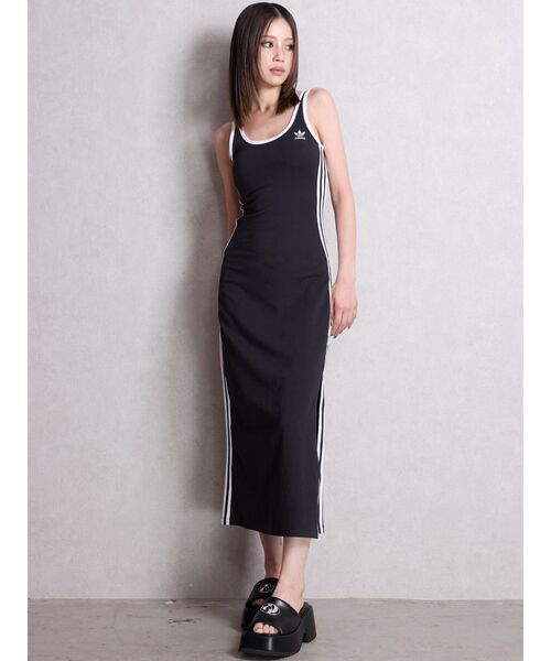 adidas Originals(アディダスオリジナルス)の「adidas 3S TANK DRESS(ワンピース・レディース・ブラック・SMALL)」の2枚目の写真