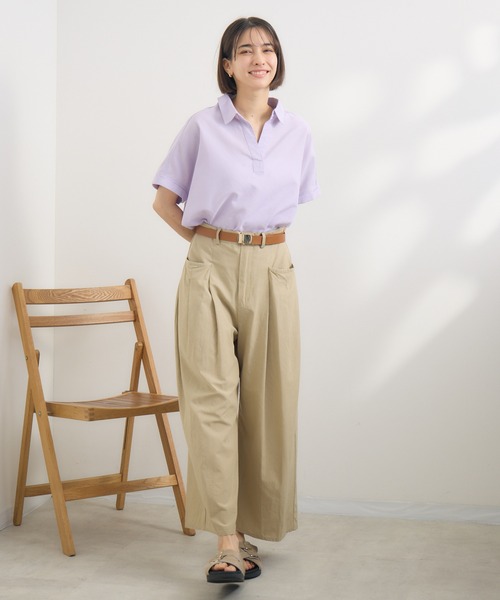 KATHARINE ROSS（キャサリンロス）の「【PILLINI/ピリーニ】【吸水速乾/UVカット/抗菌防臭/洗濯機洗い可】らくケアリネン混シャツ（シャツ/ブラウス・レディース・ネイビー/ラベンダー/ブルーグレー/オフホワイト・MEDIUM）」の5枚目の写真