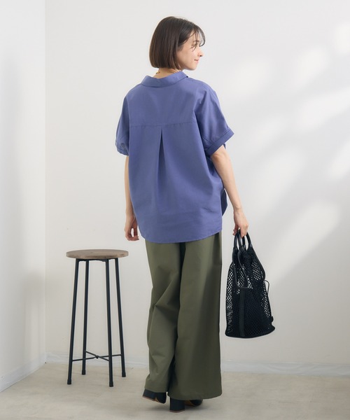 ブラウス シャツ 「PILLINI/ピリーニ」「吸水速乾/UVカット/抗菌防臭/洗濯機洗い可」らくケアリネン混シャツ レディース PILLINI/ピリーニ】【吸水速乾/UVカット/抗菌防臭/洗濯機洗い可