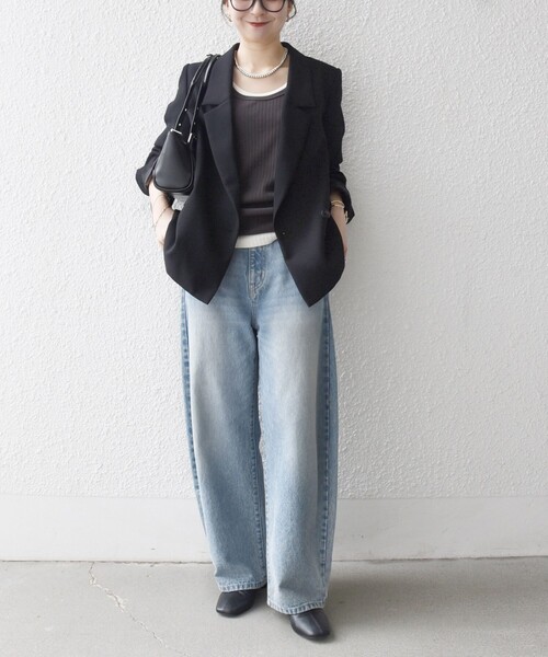 SHIPS any:〈洗濯機可能〉ダブルクロス セミダブル ジャケット［NAVY