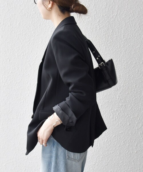 SHIPS any:〈洗濯機可能〉ダブルクロス セミダブル ジャケット［NAVY