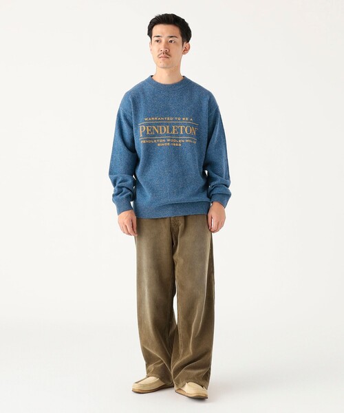PENDLETON（ペンドルトン）の「【別注】PENDLETON / ロゴ クルーネック ニット（ユニセックス）（ニット/セーター・メンズ・ブラック/ベージュ/ネイビー・S/M/L/XL）」の21枚目の写真
