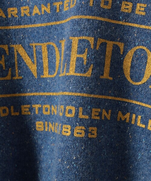PENDLETON（ペンドルトン）の「【別注】PENDLETON / ロゴ クルーネック ニット（ユニセックス）（ニット/セーター・メンズ・ブラック/ベージュ/ネイビー・S/M/L/XL）」の6枚目の写真