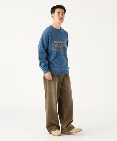 PENDLETON（ペンドルトン）の「【別注】PENDLETON / ロゴ クルーネック ニット（ユニセックス）（ニット/セーター・メンズ・ブラック/ベージュ/ネイビー・S/M/L/XL）」の7枚目の写真