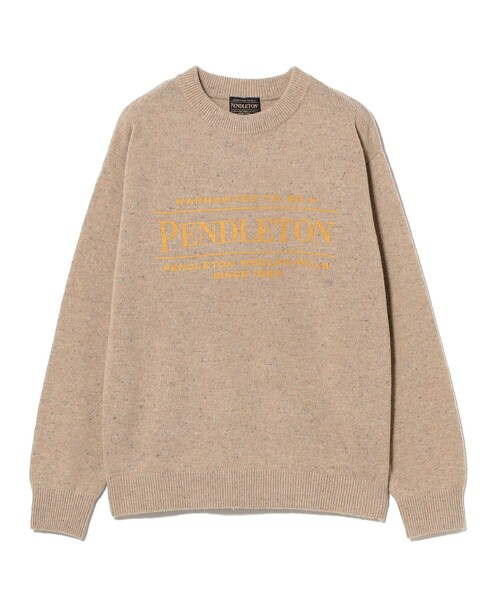 PENDLETON（ペンドルトン）の「【別注】PENDLETON / ロゴ クルーネック ニット（ユニセックス）（ニット/セーター・メンズ・ブラック/ベージュ/ネイビー・S/M/L/XL）」の12枚目の写真