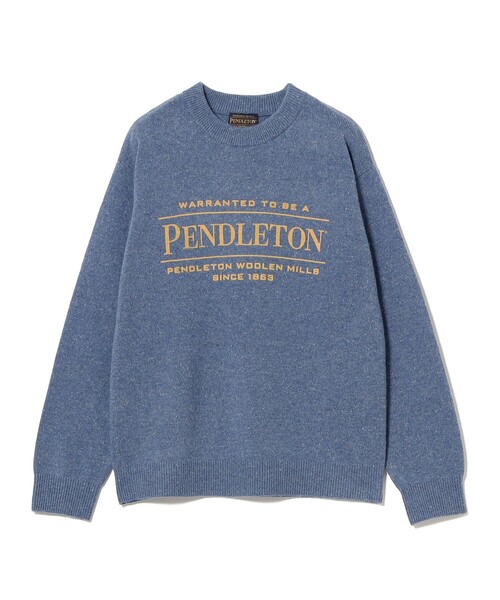 PENDLETON（ペンドルトン）の「【別注】PENDLETON / ロゴ クルーネック ニット（ユニセックス）（ニット/セーター・メンズ・ブラック/ベージュ/ネイビー・S/M/L/XL）」の15枚目の写真
