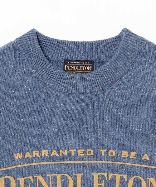 PENDLETON（ペンドルトン）の「【別注】PENDLETON / ロゴ クルーネック ニット（ユニセックス）（ニット/セーター・メンズ・ブラック/ベージュ/ネイビー・S/M/L/XL）」の16枚目の写真