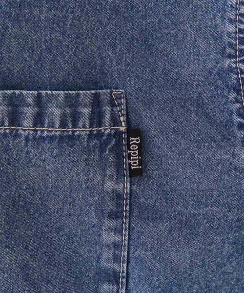 repipi armario（レピピ アルマリオ）の「デニムフードルーズシャツ（シャツ/ブラウス・キッズ・ブラック/ブルー・LARGE/MEDIUM/SMALL）」の14枚目の写真