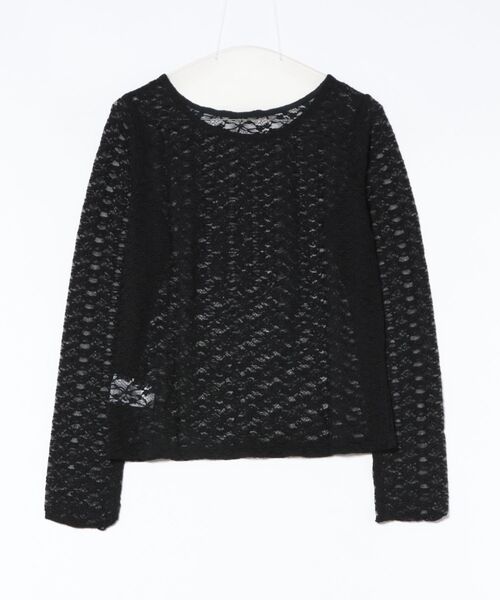 Doux archives（ドゥアルシーヴ）の「ストレッチレーストップス（Tシャツ/カットソー・レディース・オフホワイト/ブラック・FREE）」の13枚目の写真