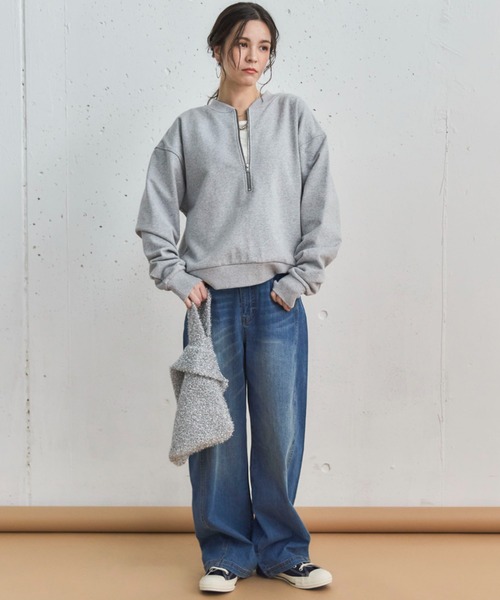 Doux archives（ドゥアルシーヴ）の「ストレッチレーストップス（Tシャツ/カットソー・レディース・オフホワイト/ブラック・FREE）」の8枚目の写真