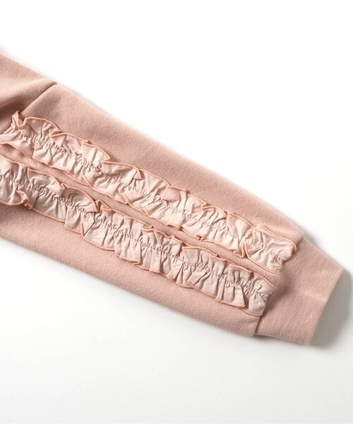 Seraph（セラフ）の「【ジュニア対応】トップスとしても使える袖フリルブルゾン（カーディガン/ボレロ・キッズ・ピンク/アイボリー/ライトインディゴブルー・80/90/100/110/120/130/140）」の10枚目の写真