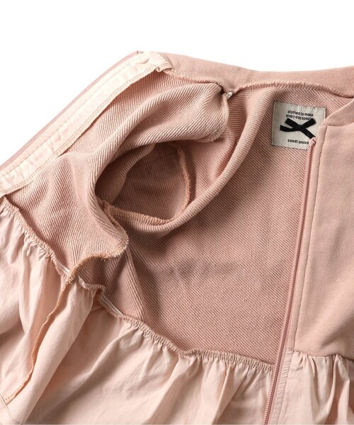 Seraph（セラフ）の「【ジュニア対応】トップスとしても使える袖フリルブルゾン（カーディガン/ボレロ・キッズ・ピンク/アイボリー/ライトインディゴブルー・80/90/100/110/120/130/140）」の14枚目の写真