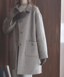 ウール混ミドル丈リバーコート