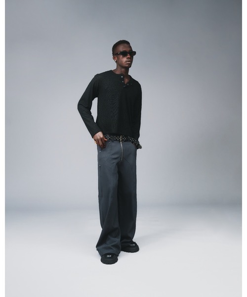 ANDER HUNK（アンダーハンク）の「Seem Design Polyester Baggy Slacks / シームデザインポリエステルバギースラックス（スラックス・メンズ・ブラック/チャコールグレー・SMALL/LARGE/MEDIUM）」の15枚目の写真