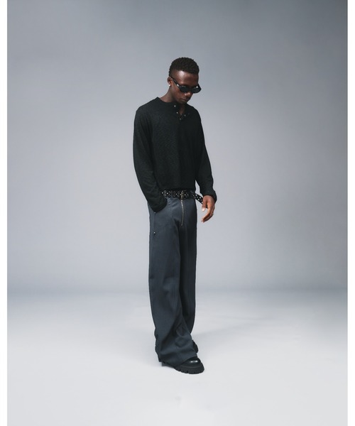 ANDER HUNK（アンダーハンク）の「Seem Design Polyester Baggy Slacks / シームデザインポリエステルバギースラックス（スラックス・メンズ・ブラック/チャコールグレー・SMALL/LARGE/MEDIUM）」の16枚目の写真