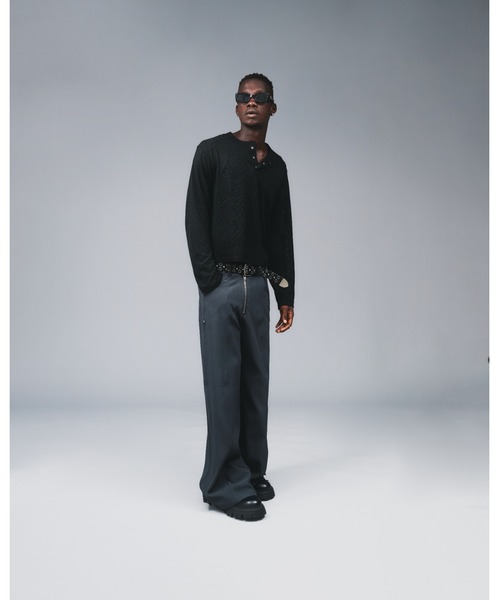 ANDER HUNK（アンダーハンク）の「Seem Design Polyester Baggy Slacks / シームデザインポリエステルバギースラックス（スラックス・メンズ・ブラック/チャコールグレー・SMALL/LARGE/MEDIUM）」の17枚目の写真