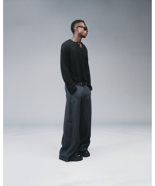 ANDER HUNK（アンダーハンク）の「Seem Design Polyester Baggy Slacks / シームデザインポリエステルバギースラックス（スラックス・メンズ・ブラック/チャコールグレー・SMALL/LARGE/MEDIUM）」の19枚目の写真