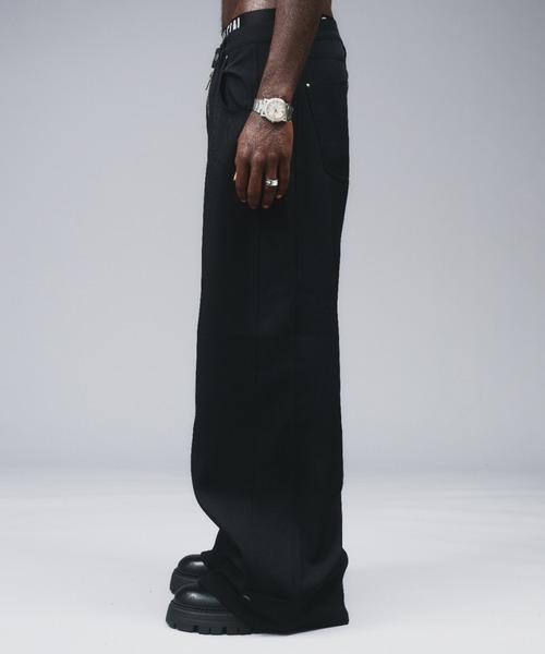 ANDER HUNK（アンダーハンク）の「Seem Design Polyester Baggy Slacks / シームデザインポリエステルバギースラックス（スラックス・メンズ・ブラック/チャコールグレー・SMALL/LARGE/MEDIUM）」の21枚目の写真