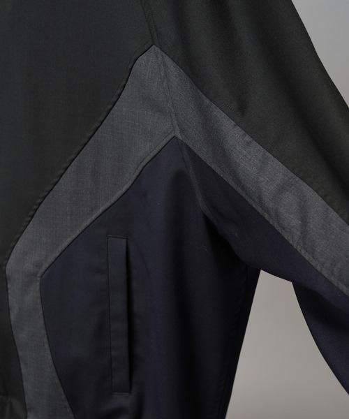 MAISON SPECIAL（メゾンスペシャル）の「《UNISEX》Wool Mixed Prime-Over Track Jacket/ウールミックスプライムオーバートラックジャケット【MAISON SPECIAL/メゾンスペシャル】（ブルゾン・メンズ・ブラック/ネイビー・1/2）」の20枚目の写真