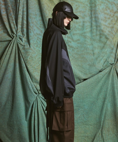 MAISON SPECIAL(メゾンスペシャル)の「《UNISEX》Wool Mixed Prime-Over Track Jacket/ウールミックスプライムオーバートラックジャケット【MAISON SPECIAL/メゾンスペシャル】(ブルゾン・メンズ・ブラック/ネイビー・1/2)」の20枚目の写真