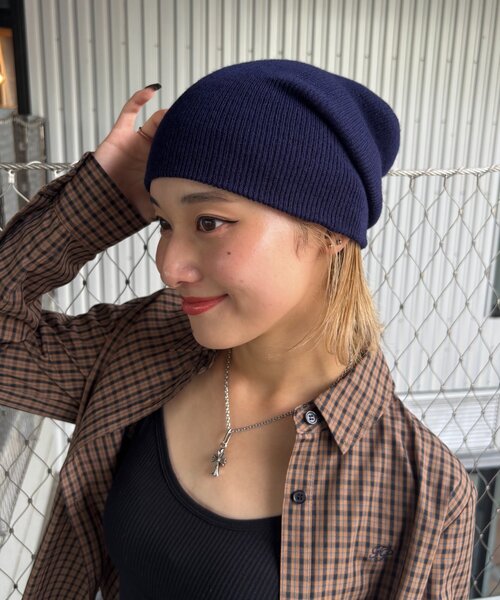 WHO'S WHO gallery（フーズフーギャラリー）の「リブビーニー（ニットキャップ/ビーニー・メンズ・ネイビー/グレー/ブラック・FREE）」の3枚目の写真