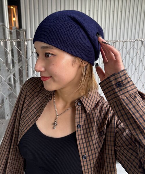 WHO'S WHO gallery（フーズフーギャラリー）の「リブビーニー（ニットキャップ/ビーニー・メンズ・ネイビー/グレー/ブラック・FREE）」の6枚目の写真