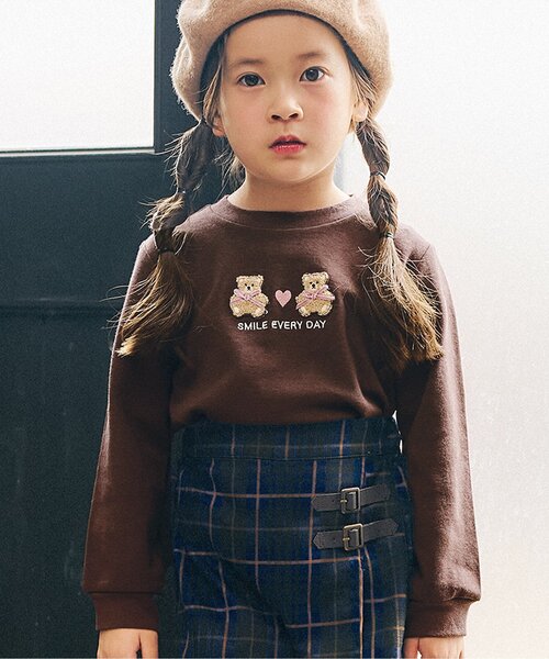 Seraph（セラフ）の「【ジュニア対応】ミニモチーフ付Tシャツ（Tシャツ/カットソー・キッズ・サックスブルー/ブラック/ピンク/ブラウン・100/110/120/130/140/80/90）」の2枚目の写真