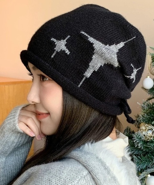 ERL ビーニー　ニット帽　星柄ニット帽 erl 星 ビーニー - メルカリ